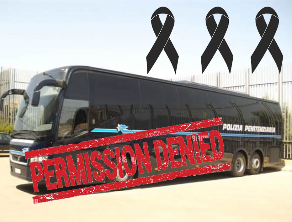 Funerali dei Poliziotti Penitenziari deceduti in servizio – negato autobus dell’Amministrazione